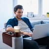 Couch Cup Holder Tray - 3 in 1 Couch Arm