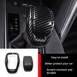 KELEIMAI Car Accessories Fit for Toyota VENZA 2021 2022 2023 2024 Interior Gear Shift Knob Decoration Cover Trim Sticker (Carbon Fiber) 2PCS ABS