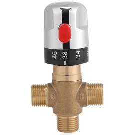 Byttlerom Thermostatic Mixing Valve Solid Brass G1/2 for Shower System Water Temperature Control Pipe Basin Thermostat Control