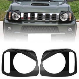 Leapiture Set of 2 car headlights cover headlight cover strip frame cover vehicle front lamp frame replacement for Jimny 2007-2017