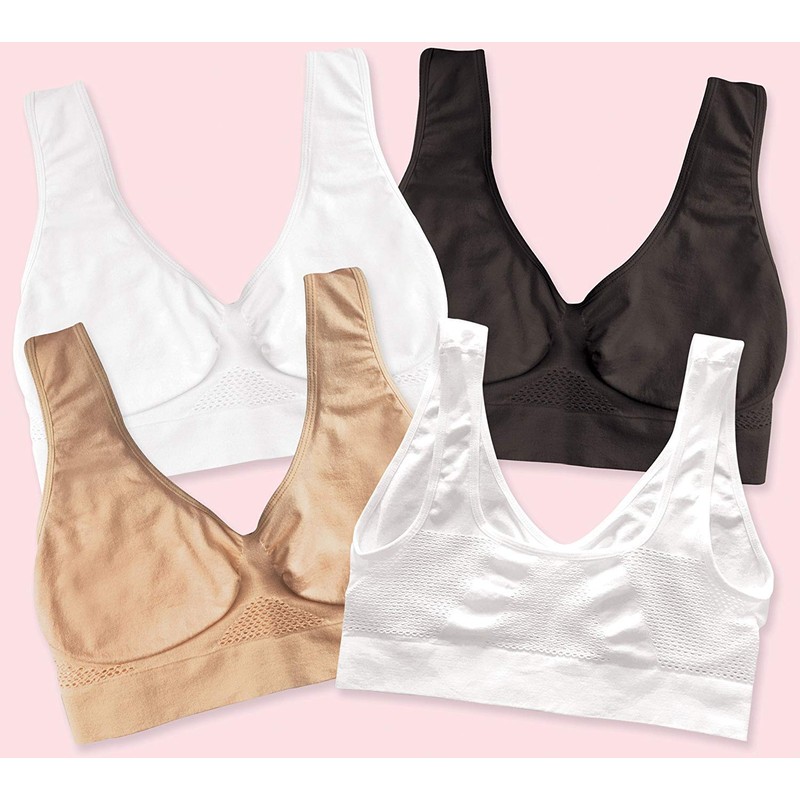 BH ohne Bügel nahtloser Sport BH im 4er Pack für