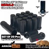 ARROW 20x Black 2" M14x1.5 Spline Tuner Lug Nuts and