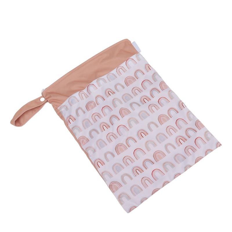 2pcs Hanging Diaper Bag Waterproof Double Pockets Zipper Closure Baby