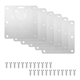 Kit de Placa de Reparación de Bisagras de Gabinete 6Pcs YOMYM, Set de Reparación de Armarios, Reparación de Placa de Acero Inoxidable, Soporte de Reparación de Bisagras, con Tornillos, para Gabinete