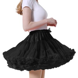 aingycy Women's Puffy Tutu Skirt Elastic Waist Tulle Tutu Skirt Fluffy Princess Ballet Dance Underskirt White