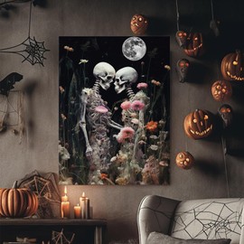 Reivworl Skeleton Diamond Art Kits for Adults, Skeleton Diamond Painting Kits, Dot Art for Adults, for Gifts and Home Interior Decor 12x16 Inch