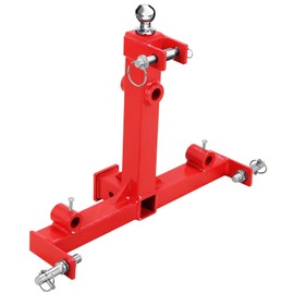 3 Point Trailer Hitch with 2" Receiver for Category 1 Tractors, with Trailer Gooseneck Trailer Ball Drawbar