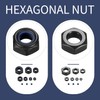 595 Piece Hex Nut Set, Carbon Steel Self-Locking Nut, Nylon