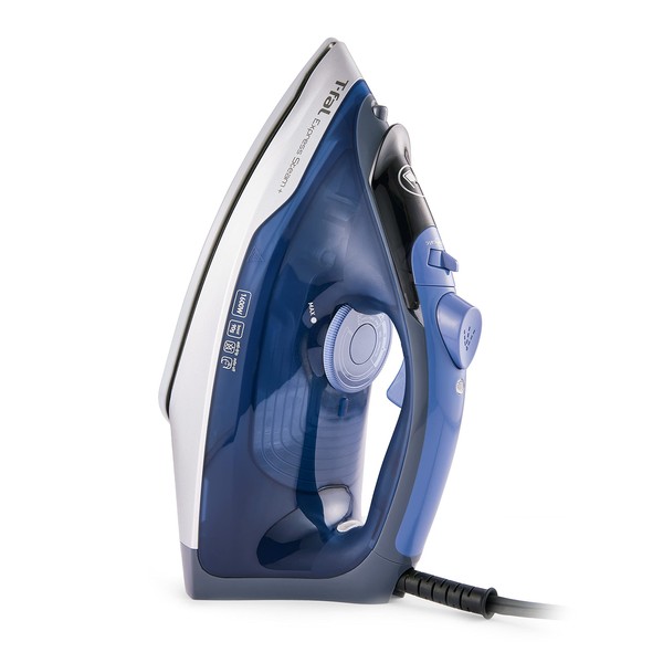 T-fal Express Steam Durilium Soleplate Steam Iron for Clothes Precision Tip, 30 Second Auto Shut Off 1600 Watts Ironing, Steaming FV2886U0