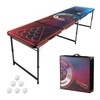 VEVOR 8 Foot Portable Pong Table, LED Lights, Foldable Tailgate
