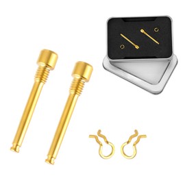 2 Pieces Bicycle Disc Brake Screws Titanium M4 x 31 mm Disc Brake Bolts Mountain Bike Disc Brake Rotor Bolt Screws for Motorcycle Bicycle Mountain Bike Brake Caliper Accessories (Gold)