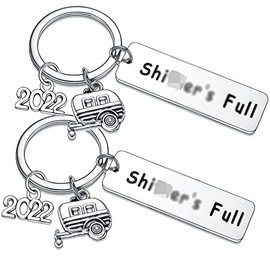 2Pcs 2022 Key Chain RV Accessories for Travel Camping Keyring Happy Camper Owner Journey RV Keychain Adventure Gifts for Men Women Friendship Best Friends Retirement Gifts Trailer Vacation Jewellery