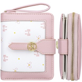 Farcauo Purses for Women Small Ladies Purse Bow Wallet for Women Cute Wallets with Card Holder Pink Ladies Kawaii Bow Card Wallets Coin Purse with Credit Card Holder
