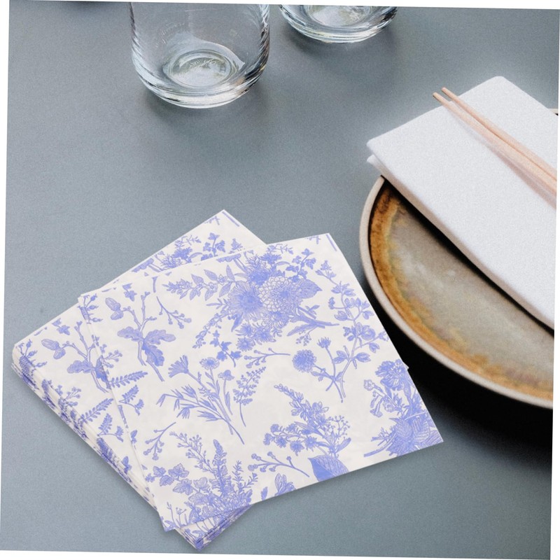 CHILDWEET Leaf Printed Napkins Soft Household Napkins for Parties Weddings