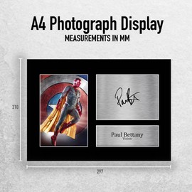 HWC Trading A4 Paul Bettany MCU Vision Gifts Printed Signed Autograph Picture for Movie Memorabilia Fans - A4