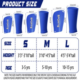 Syhood Soccer Shin Guards for Kids Youth Teens Adults Shin Pads and Shin Guard Sleeves for 3-15 Years Old Children Boys Girls Shin Guards EVA Cushion Protection for Soccer Football Game (Blue, S)
