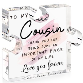 LukieJac Cousin Gifts for Women Best Cousin Ever Gifts Cousin Birthday Gift for New Cousin Sister Thanksgiving Christmas Mothers Day Valentines Day Gift Paperweight for Cousin Female Keepsake