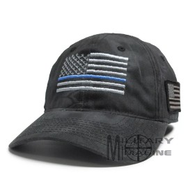 Kryptek Thin Blue Line Gray Flag KRYPTEK Typhon American Flag Cap Hat Law Enforcement