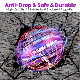 OKPOW Fly Orb Ball Mini Drone: Hover Spinner Fly Boomerang Sphere Pro Galaxy Ball 2024 Upgraded - Magic Floating Galactic Globe Cosmic Hand Controlled with Led Light