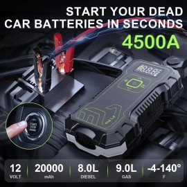 2025 Car Jump Starter with Air Compressor 160PSI,4500 A Car Battery Jumper