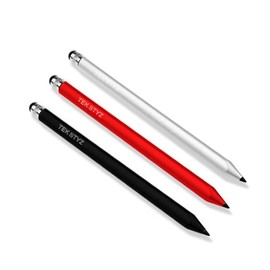 Tek Styz Pro Stylus Capacitive Pen Upgraded Works for Zen Mobile M4 with Custom High Precision Touch Full Size 3 Pack! (Black Silver RED)