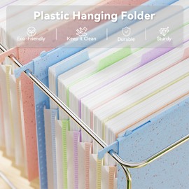 ANSOOK Wheat Straw Expanding Hanging File Folders Letter Size,7 Expansion 1.2" Accordion Pockets,3 Pack File Cabinet Folders with Tabs, Large Capacity File Folders,Desk File Organizer for Documents