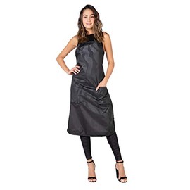 Betty Dain Amazin' Bleachproof Apron with Zippered Pockets, Bleach and Chemical Proof, Lightweight Embossed Nylon, Longer Length for Better Protection, Bottom Zippered Pockets, Black