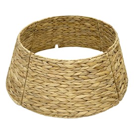 Christmas Tree Collar, 24in Woven Tree Collar for Artificial Trees, Rustic Wicker Rattan Tree Collars Skirt with Cord Cut-Out for Pencial Tree,Christmas Tree Ring, Xmas Tree Base Cover,Natural