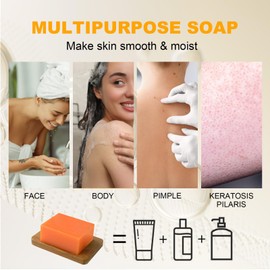 Cipszoely Pure Kojic Acid Skin Brightening Soap, 100g Natural Soap Bar Body Facial Soap Deep Cleaning, Vegan Soap Womens Mens Soap Barimprove Uneven Skin Relief of Acne Blackheads Pores