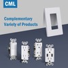 CML Matte White Decorator Screwless Wall Plate, 8 Pack 1-Gang
