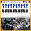 Partuto 10pcs M5 Motorcycle Windscreen Screw Fairing Windscreen Bolt Blue