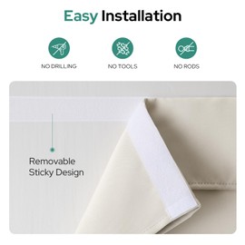 HOMEIDEAS Cream French Door Curtain, Privacy Door Curtains for Door Window, French Door Blinds for Glass Door, Thermal Insulated Tie Up Shades Window Curtains, 30 X 68 Inch,1 Panel, Light Beige