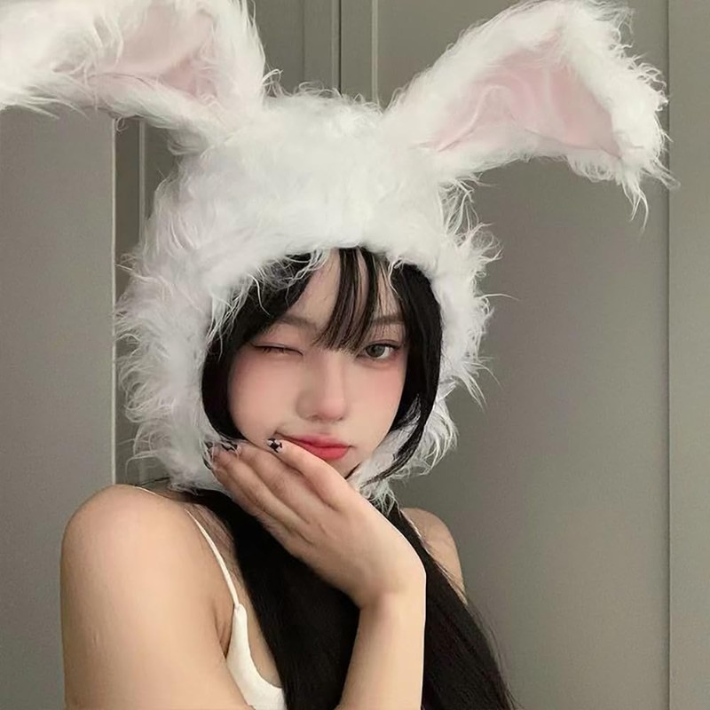 GOODCHI Rabbit Headwear Animal Hat Long Hair Cap Halloween Cosplay