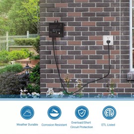 DEWENWILS 60W Outdoor Low Voltage Transformer with Timer for LED Landscape Light
