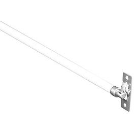 Spring Window Fashions 5/16-Inch Swivel End Sash Curtain Rods - 2 Rods - 21 - 38 Inch Adjustable Width, White with Nickel Endsâ¦