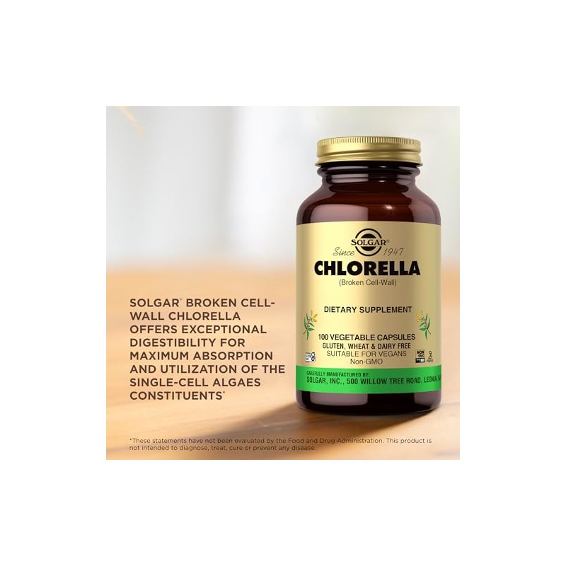 Solgar Chlorella 520 mg - 100 Vegetable Capsules