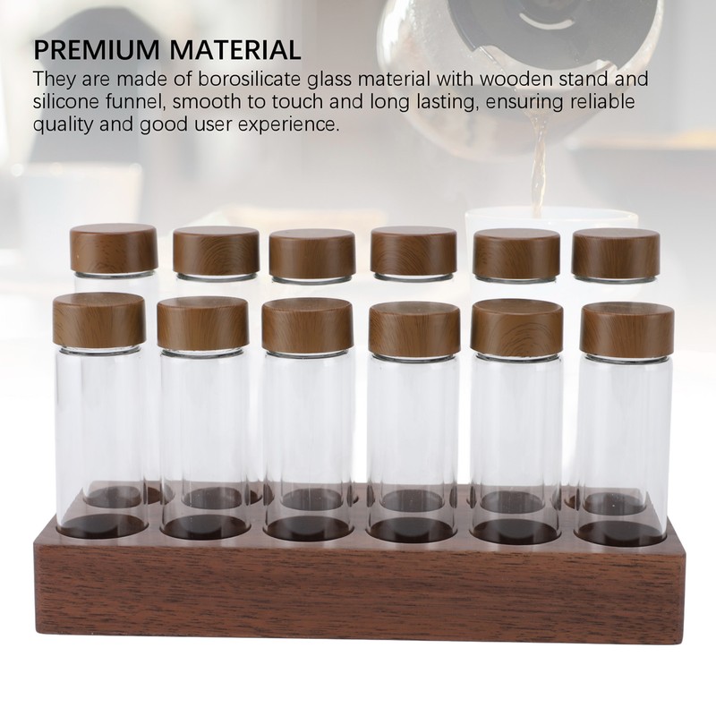 12pcs Coffee Bean Storage Tubes Glass Sealed Dosing Coffee Bean