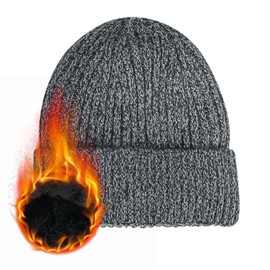 Winter Beanie Hat for Men Women: Warm Knit Skull Hat with Thermal Thick Fleece Snow Cap Winter Gifts for Family and Friends