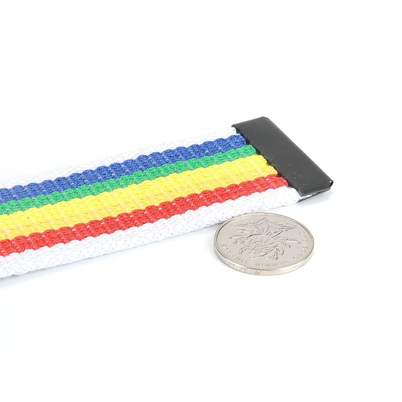 Faleto Canvas Web Belt Double D-ring Buckle Black Military Style