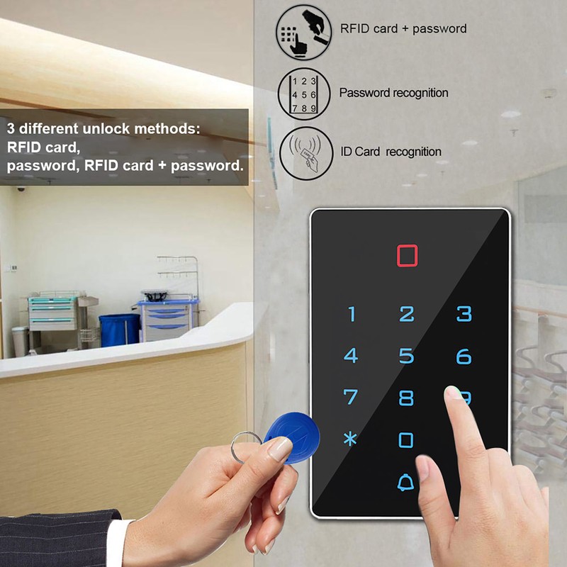 T12 Touch Keyboard Access Control Machine with Waterproof Cover and