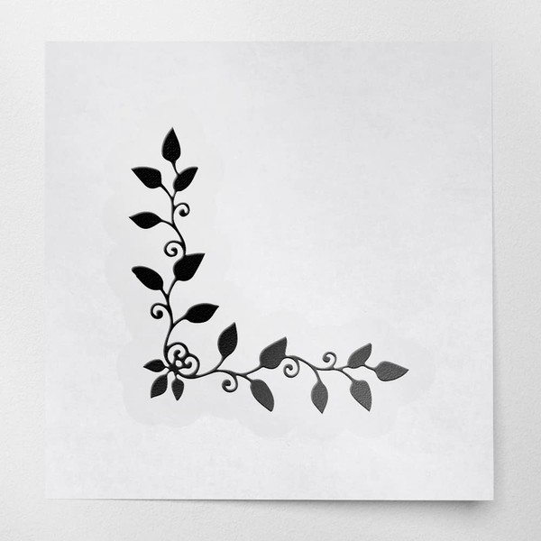 Decal Stickers of Corner Leaf Vine Flourish Silhouette (Black) (Set