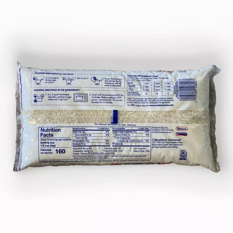 Mahatma Extra Long Grain Enriched Rice - 48oz (1.36Kg)