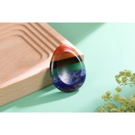 JSDDE Healing Crystal Thumb Palm Stone 7 Chakra Crystals Bag Palm Gemstone for Anxiety Stress Relief