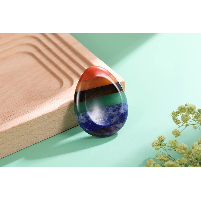 JSDDE Healing Crystal Thumb Palm Stone 7 Chakra Crystals Bag