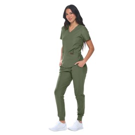 Monarch Uniforms Womens Jogger Scrub Set Extreme Stretch Scubs for Women