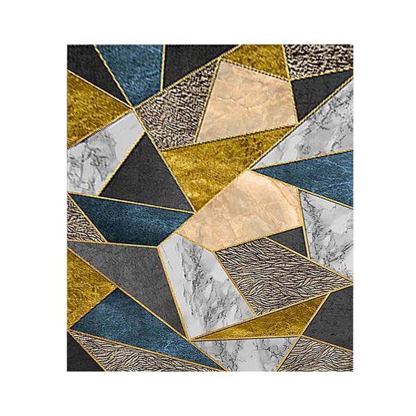 The living room rug is geometrically suitable for home use,
