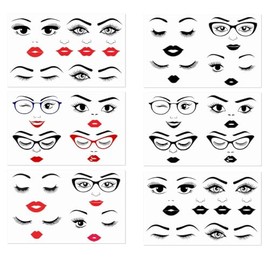 24 Pcs Face Stickers for Crafts Lips Mouth Eyes Eyebrows Nose Decals Make a Face Stickers for Holiday Party Supplies DIY Crafts Flower Pots Decoration