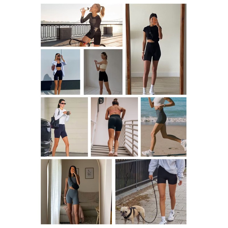 Persit Women's Short Leggings, Opaque Cycling Shorts with Pockets, navy