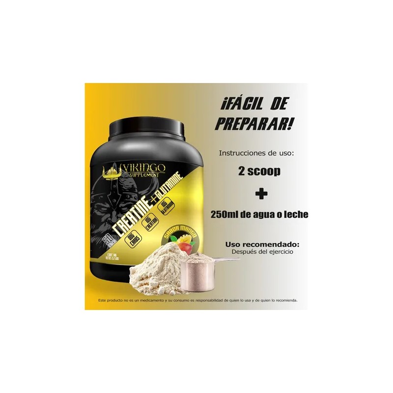 Creatina Glutamina 1kg Vikingo Varios Sabores