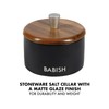 Babish Stoneware Salt Cellar w/Wood Lid - 4" X 3.5"